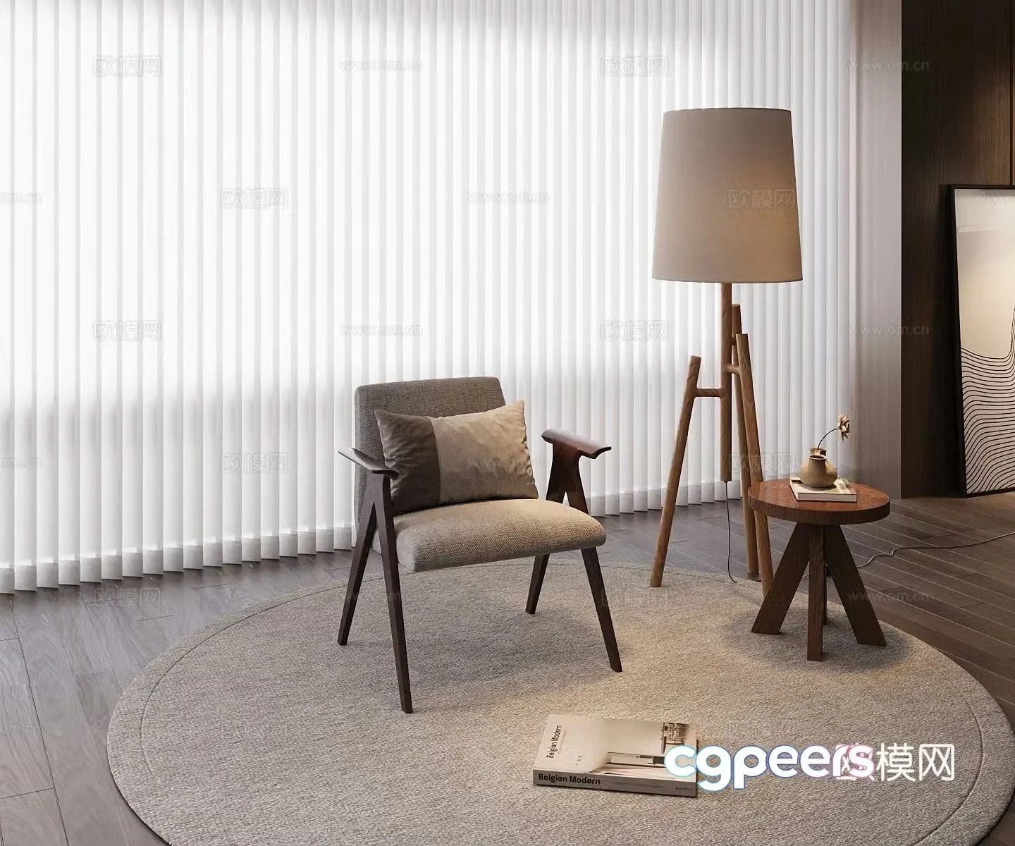 New Chinese single chair 3D model
