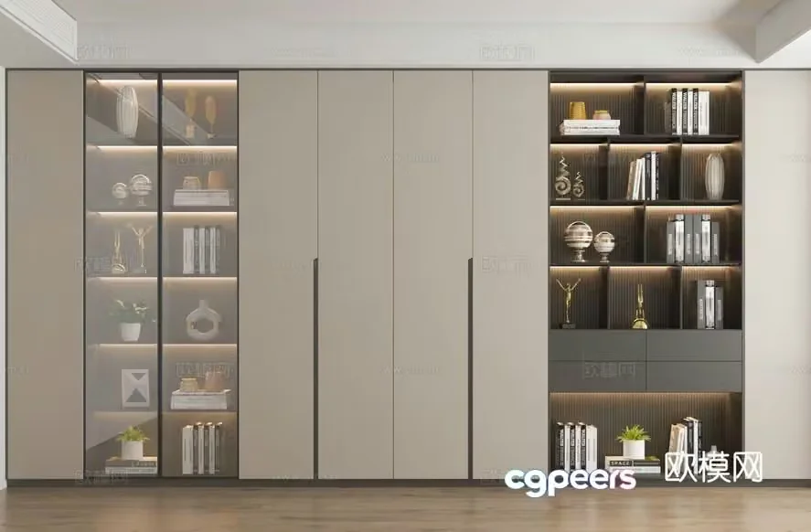 Modern Sliding Wardrobe 3D Model – 4871 – VRAY Render
