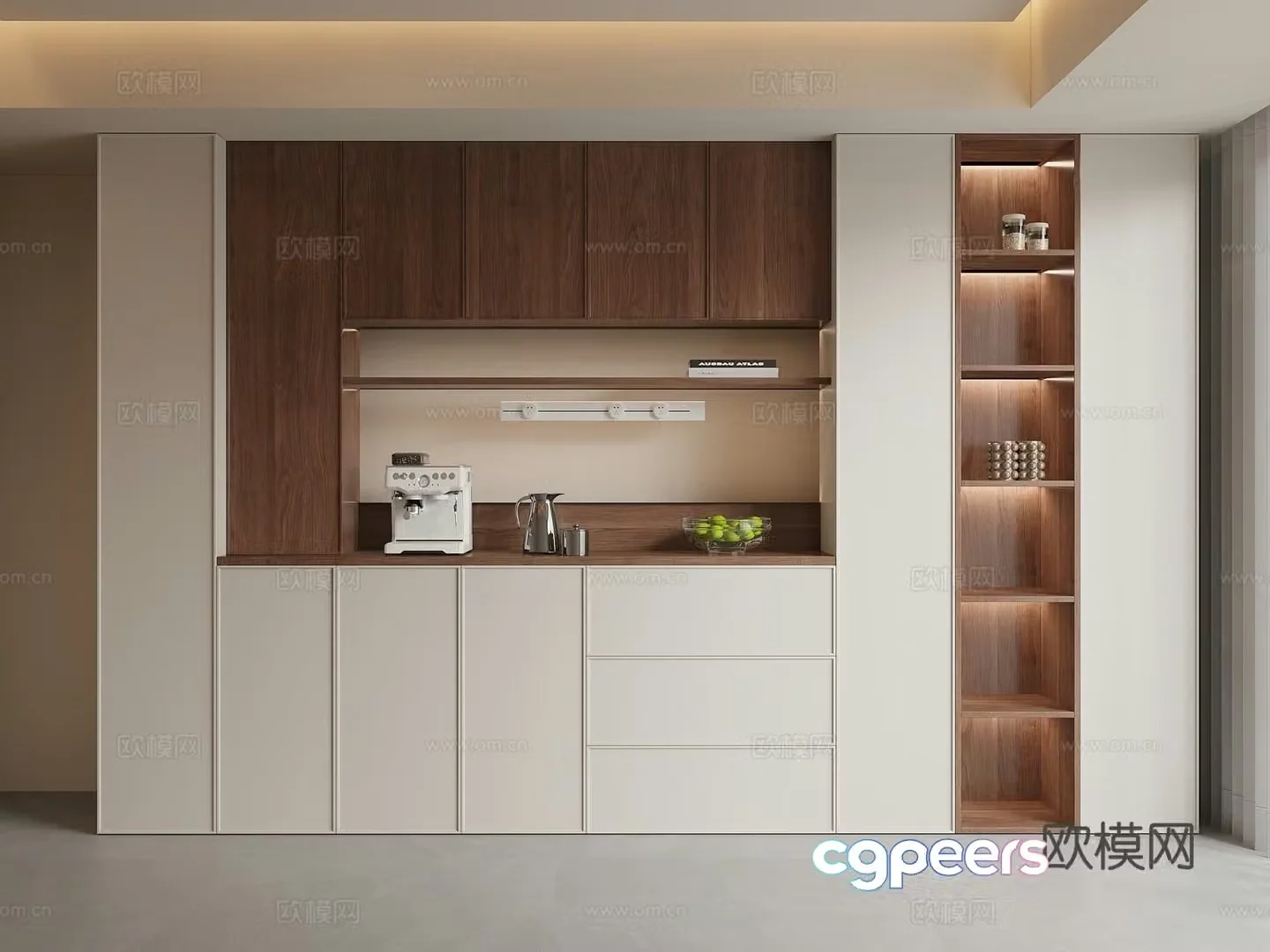 Cream style sideboard 3d model