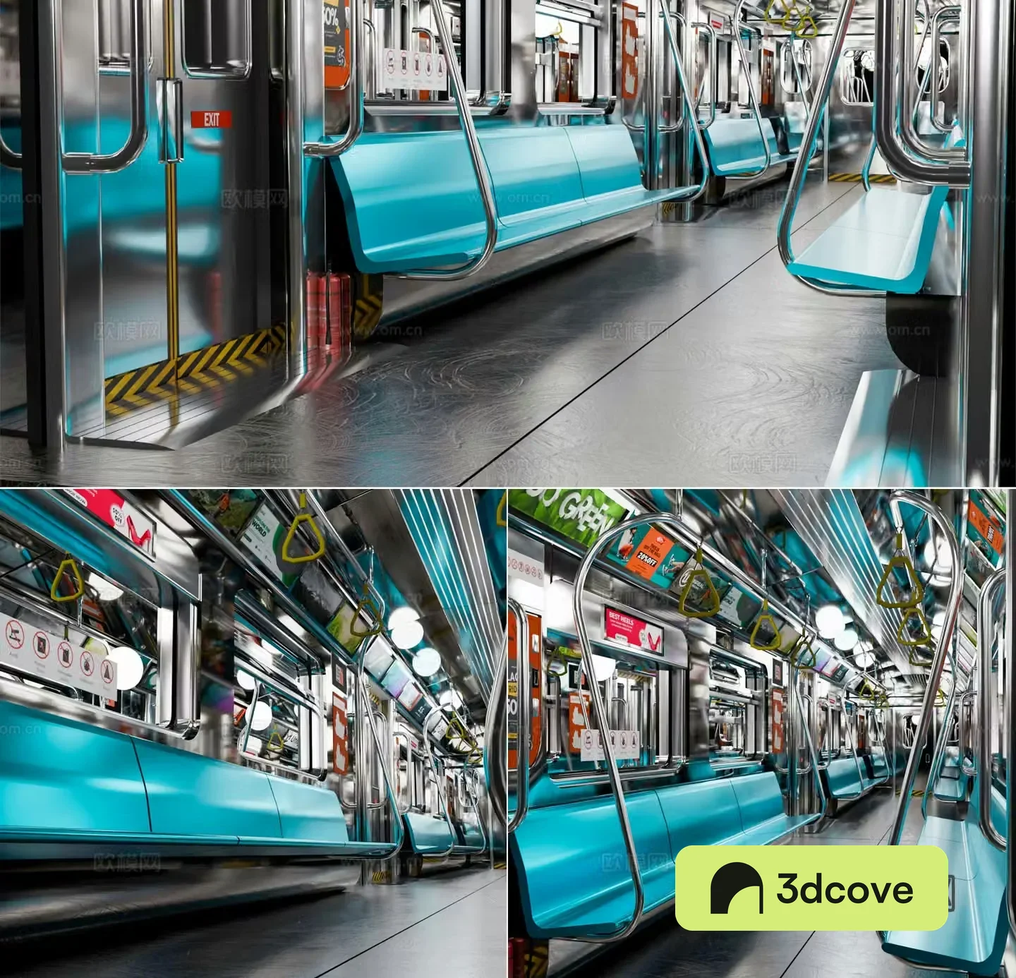 Modern subway carriage subway train interior subway interior decoration 2