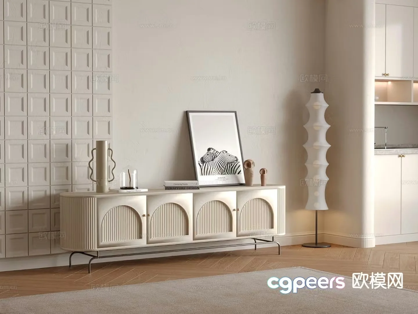 French TV cabinet 3d model