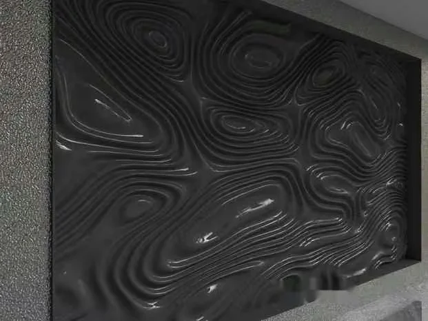 A Black Wavy Design 3D Model – 19188 – VRAY Render