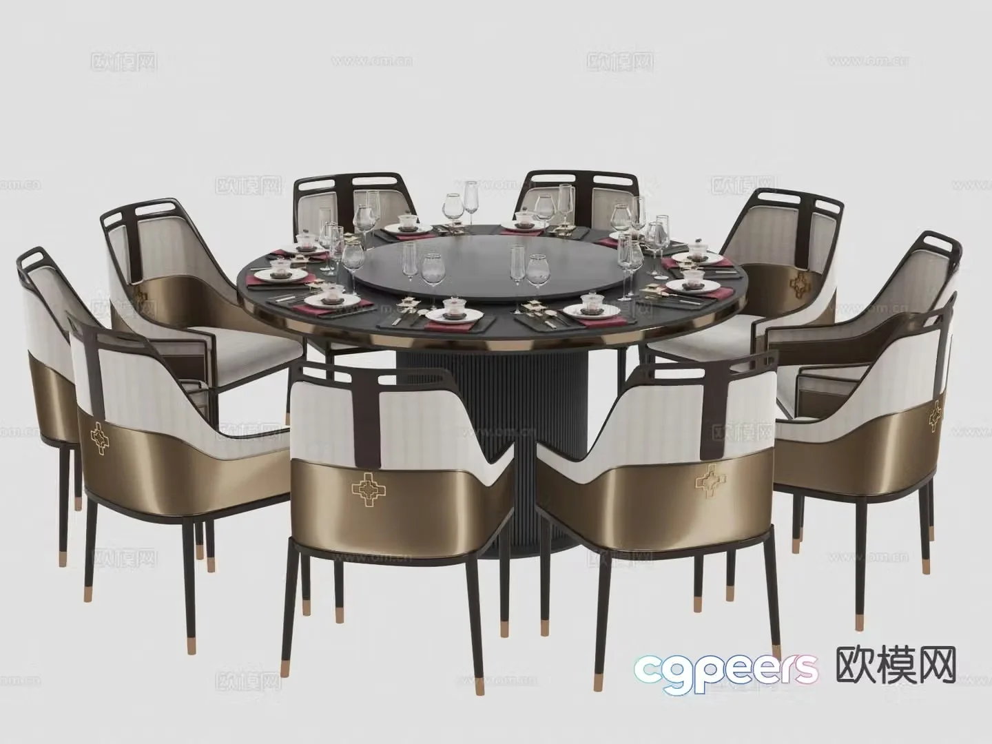 New Chinese round table 3d model