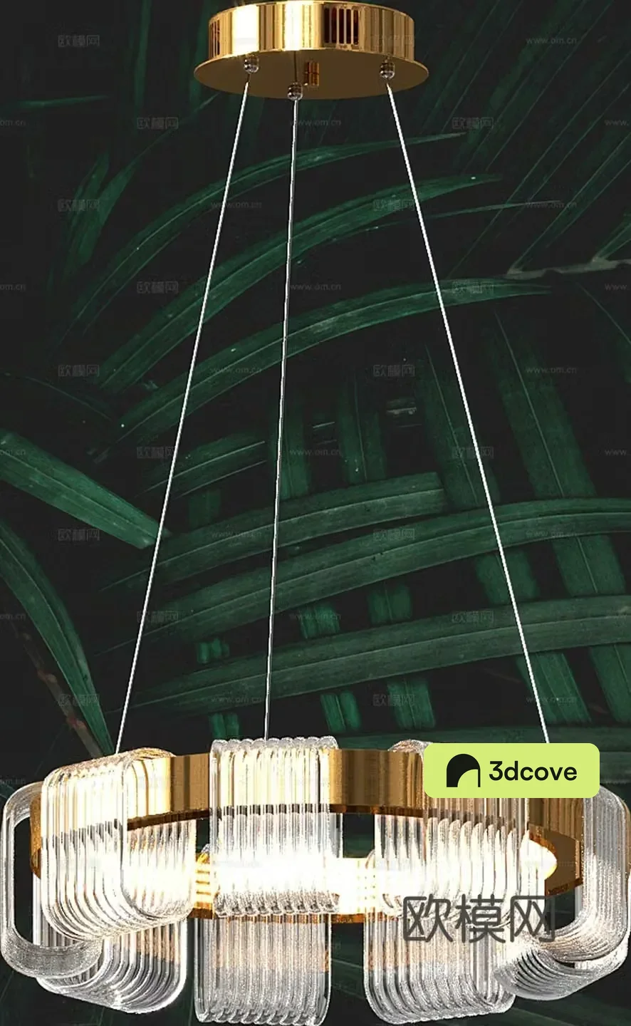 Light luxury glass chandelier