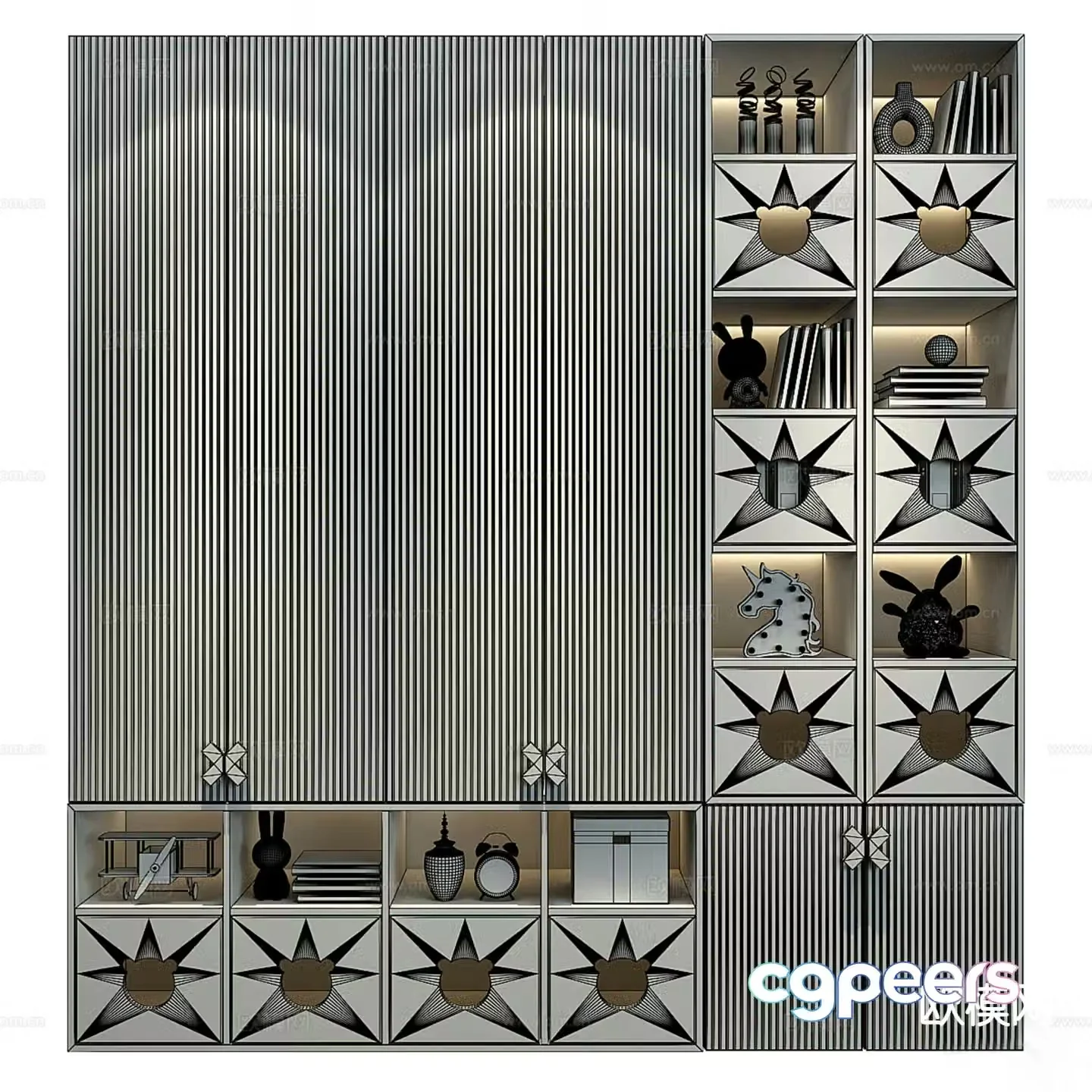 Modern children’s wardrobe 3d model