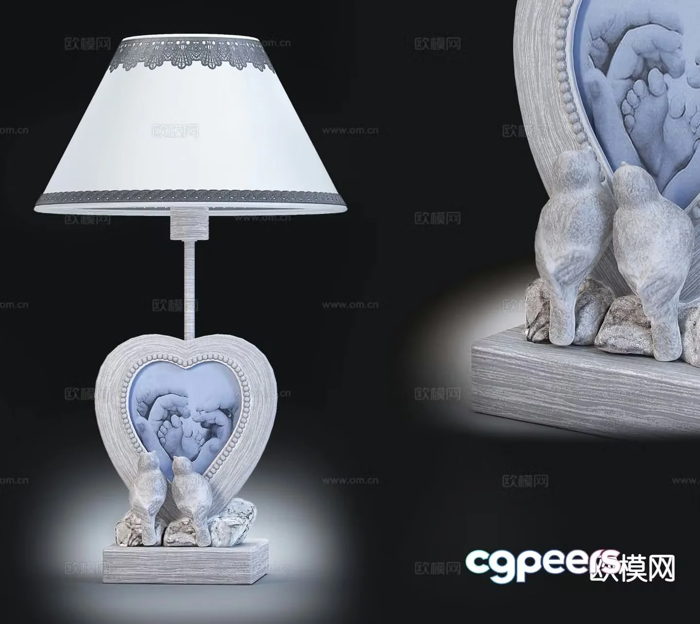 European desk lamp 3d model