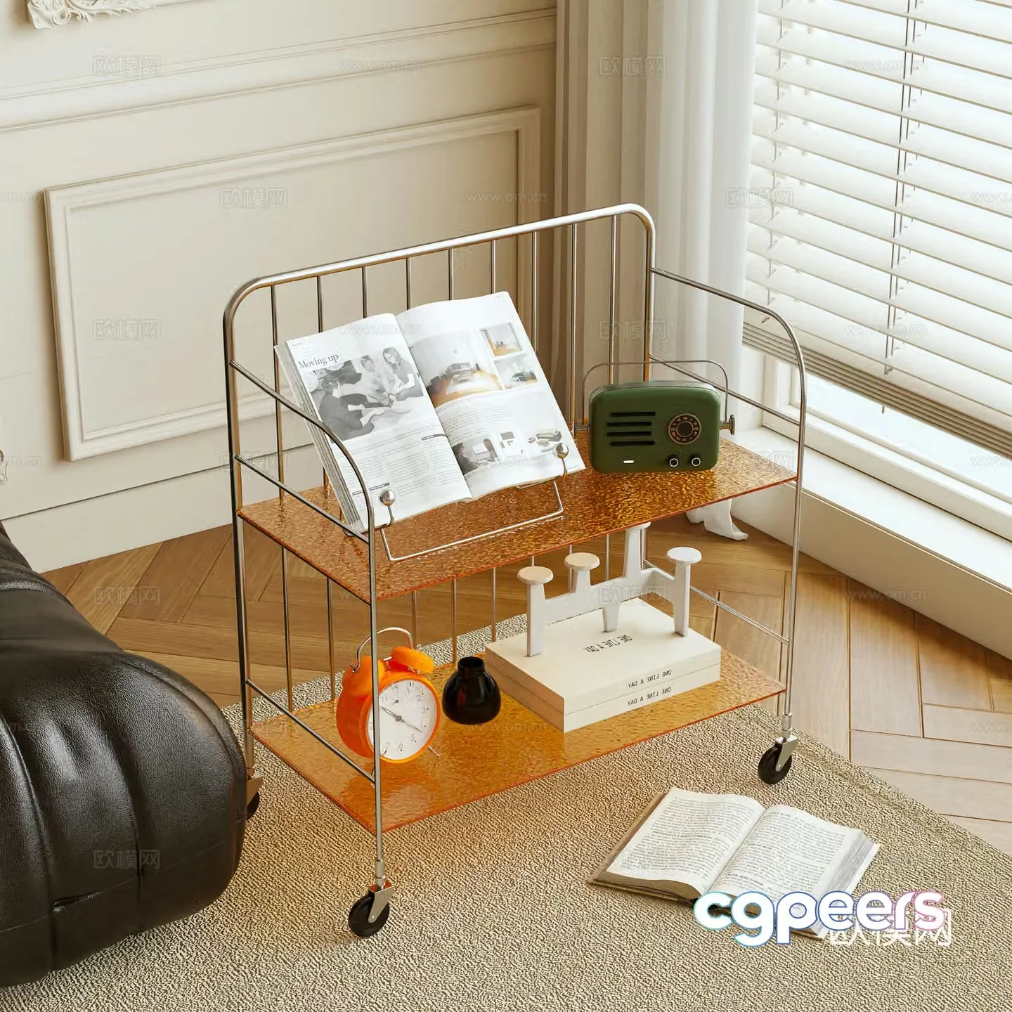 Modern side table Acrylic side table 3D model