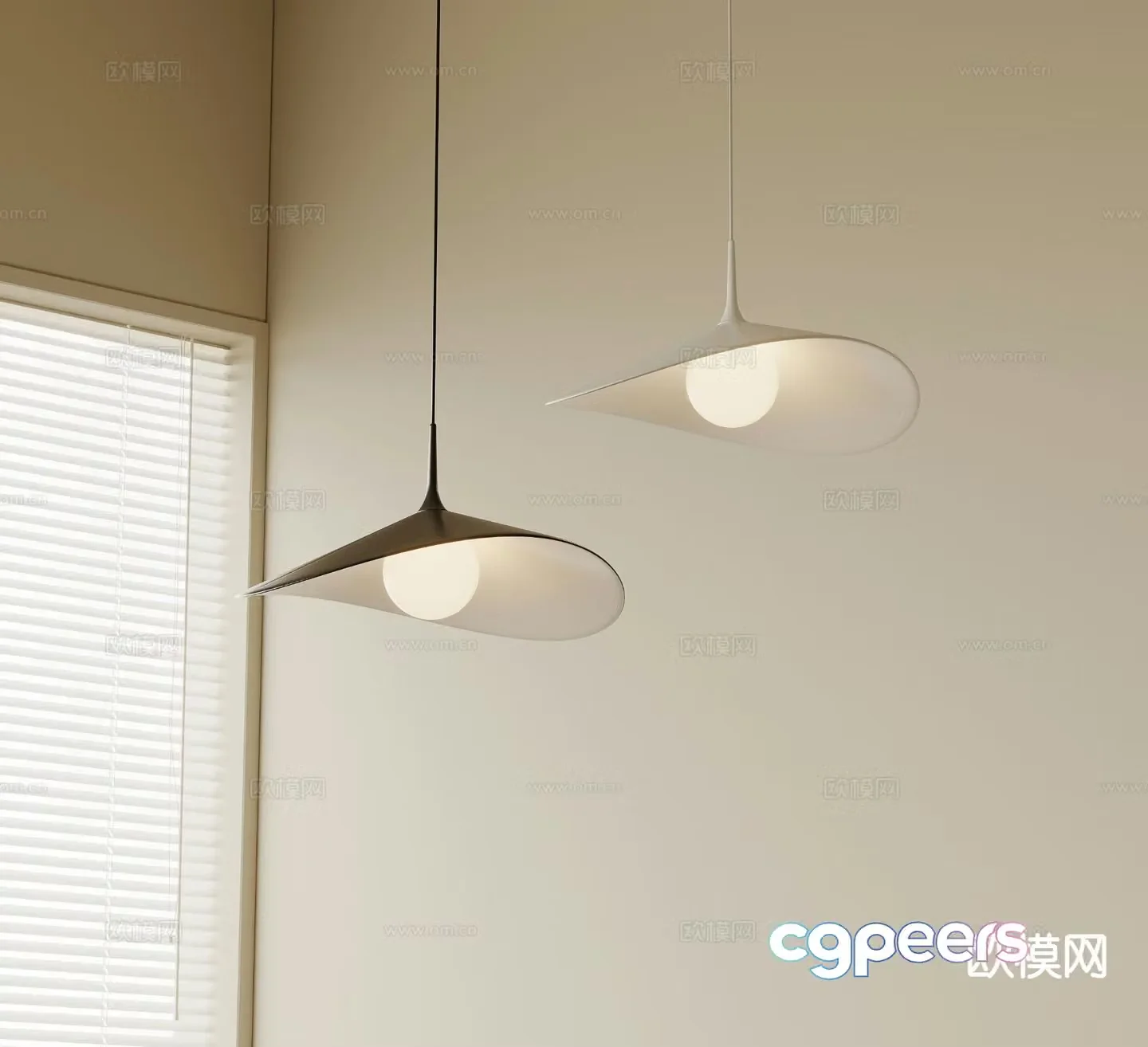 Cream style chandelier restaurant chandelier minimalist chandelier 3d model