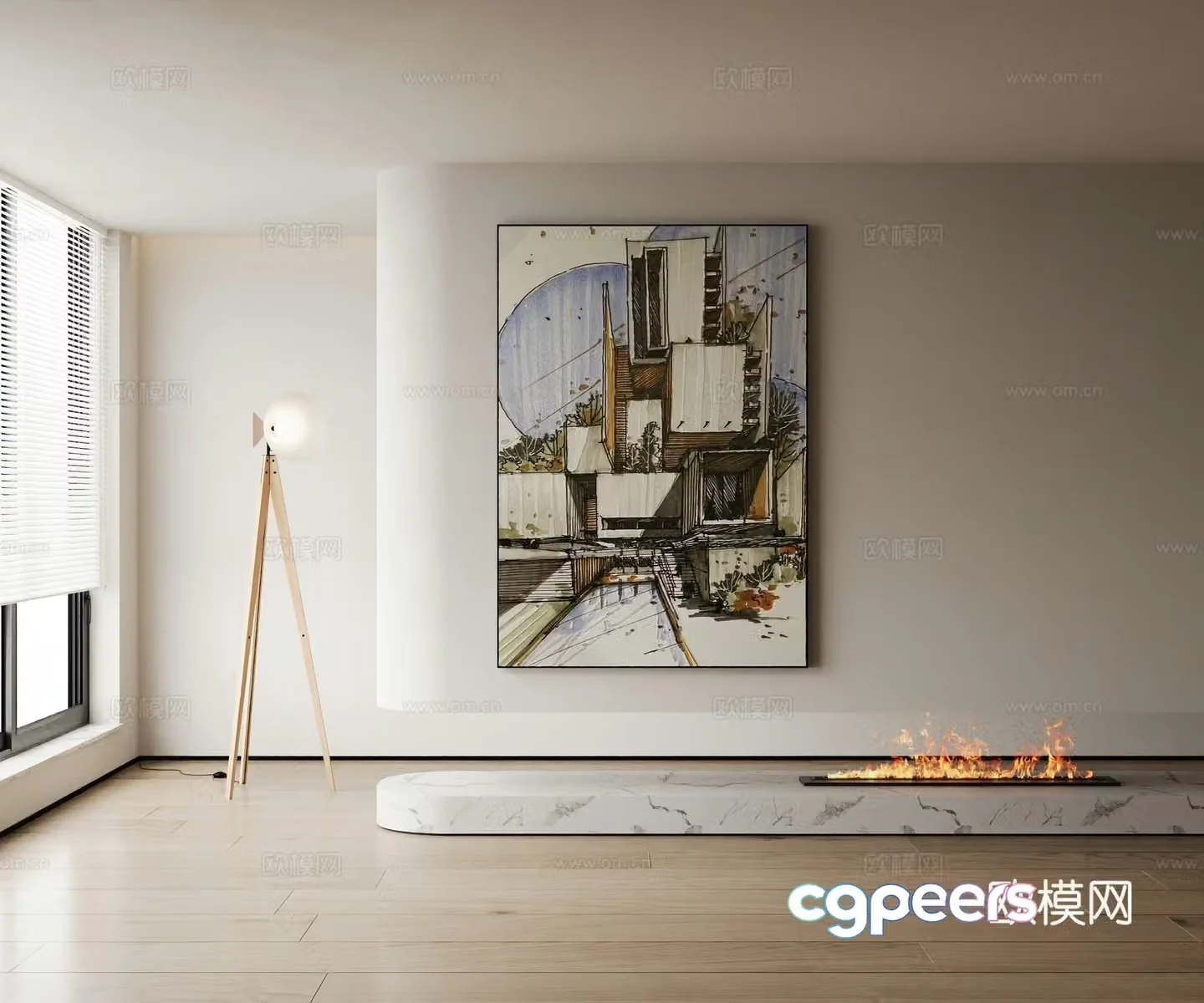 Modern decorative painting 3d model