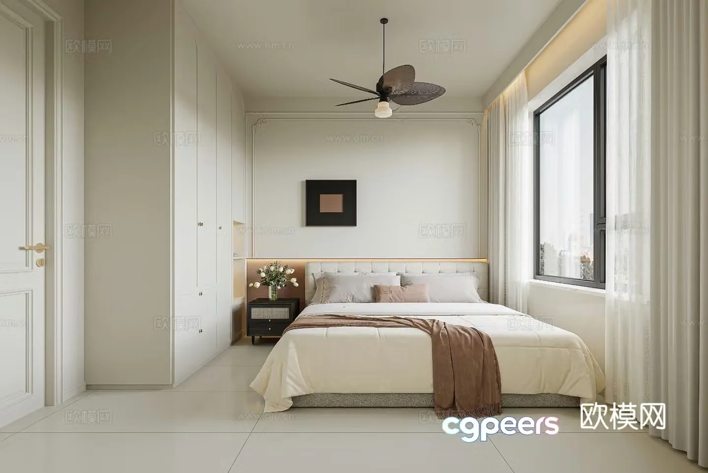 Cream style bedroom master bedroom 3d model