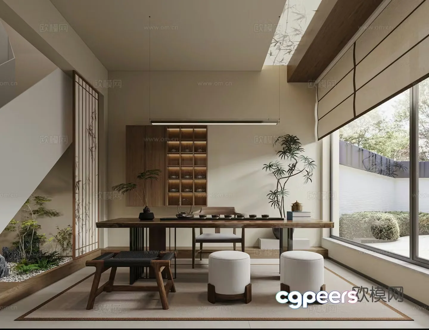 Song style Zen new Chinese tea room 3D model