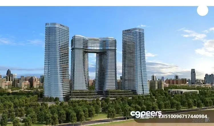 The Main Subject Is A Large Building With A Modern Design Characterized By Its 3D Model – 8248 – VRAY Render