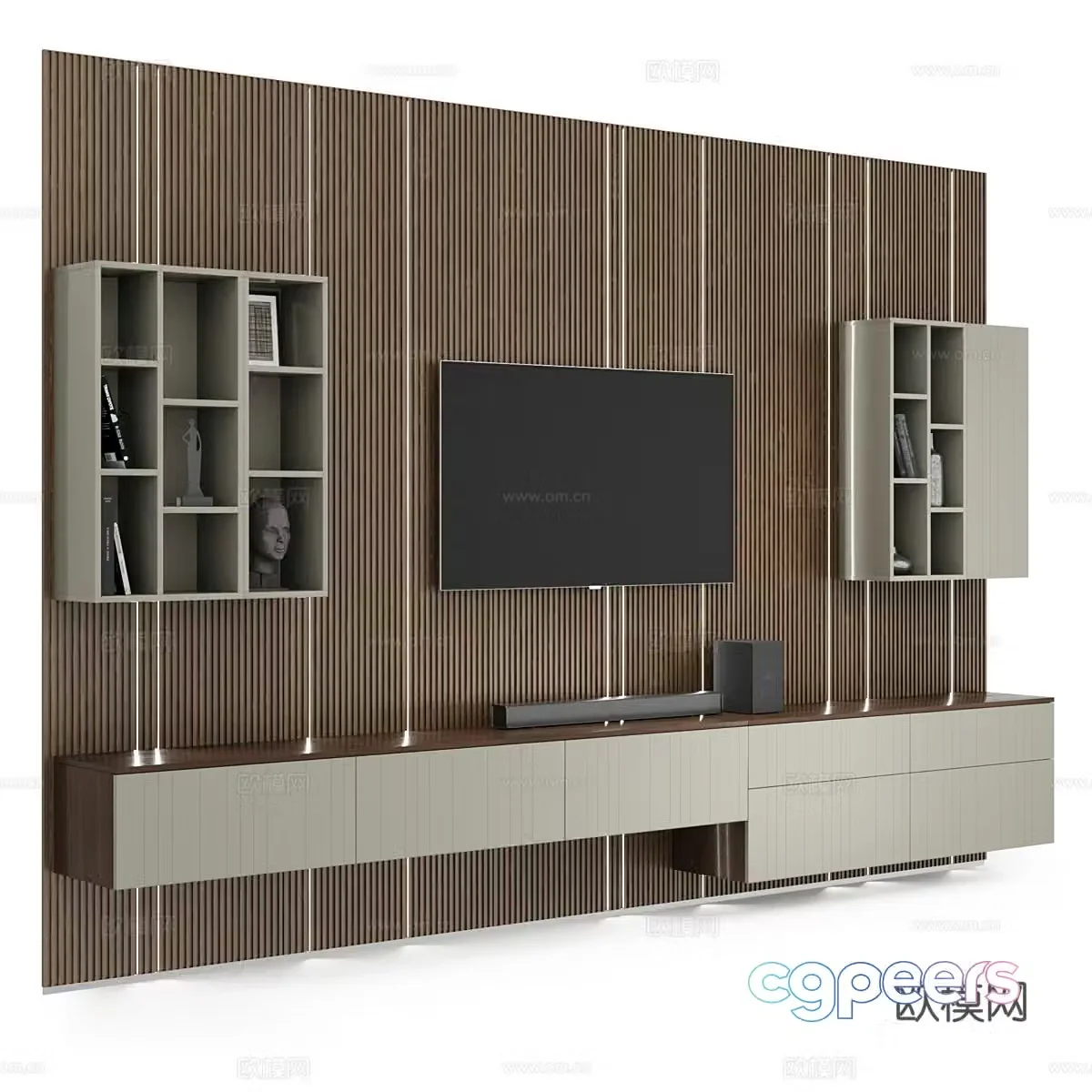 3D model of TV cabinet wall