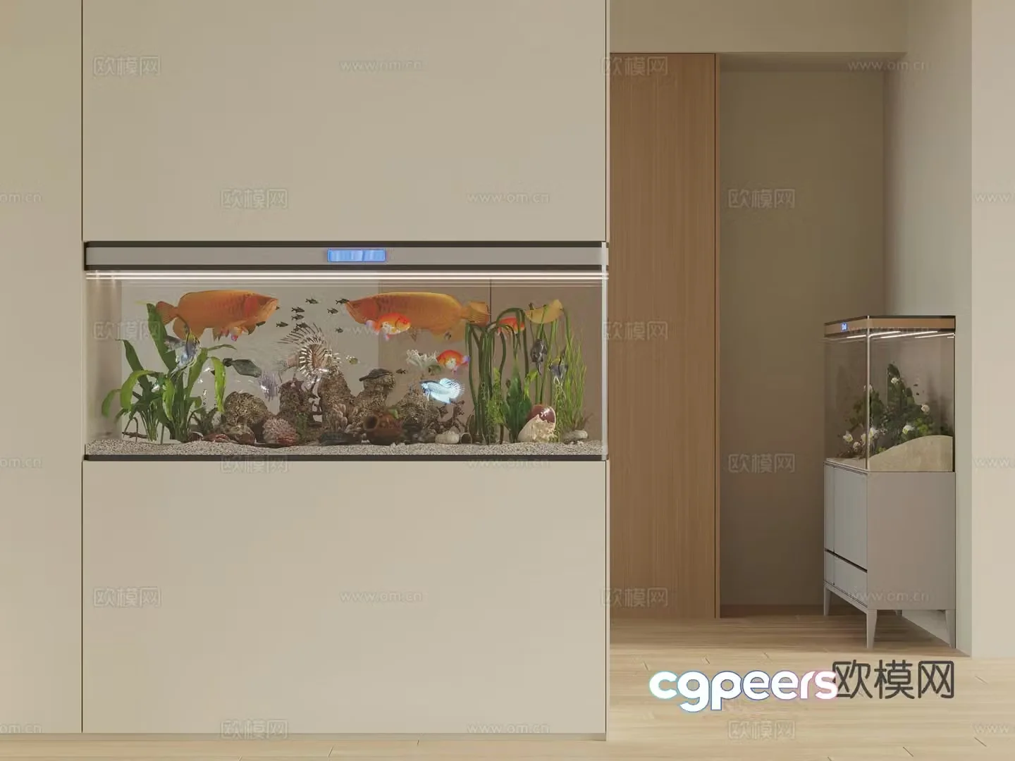 Modern fish tank aquarium fish tank cabinet 3d model