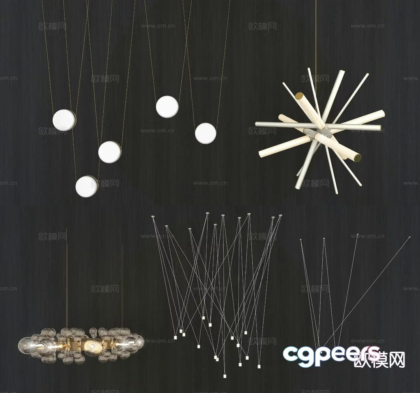 Modern metal chandelier glass chandelier 3d model