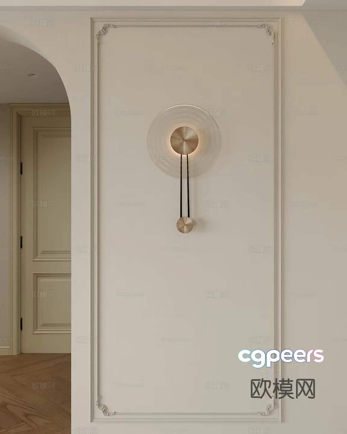 Modern light luxury wall lamp 3d model