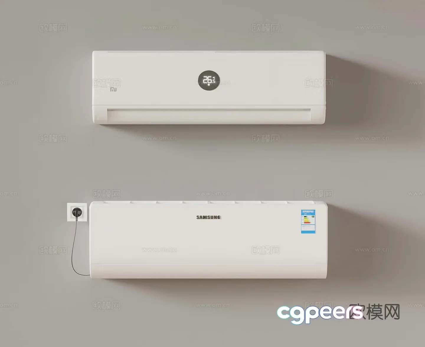 Modern air conditioner wall-mounted air conditioner 3D model