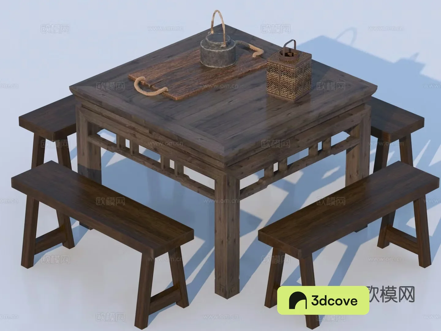 Chinese dining table and chairs Eight Immortals table