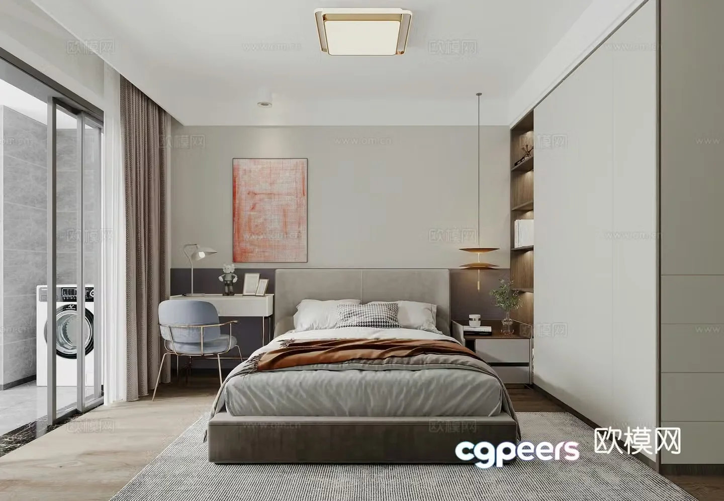 Modern bedroom master bedroom 3d model