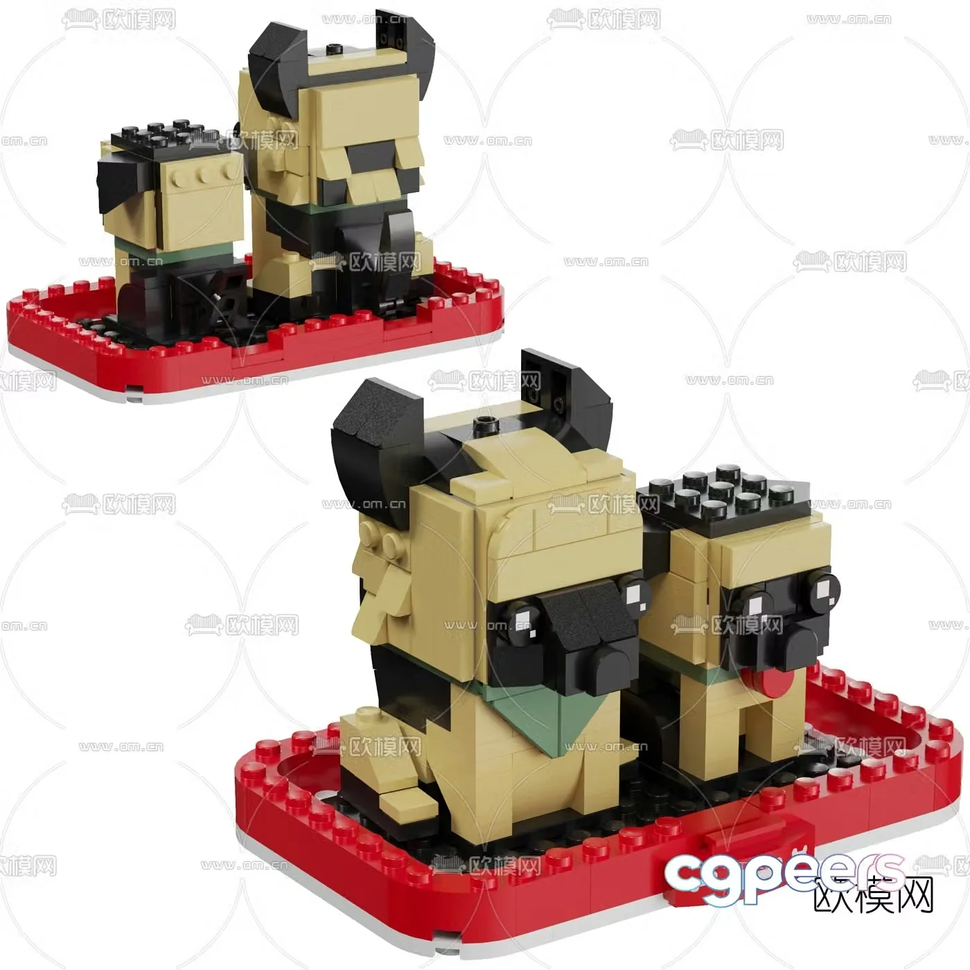 Modern sheepdog toy 3d model