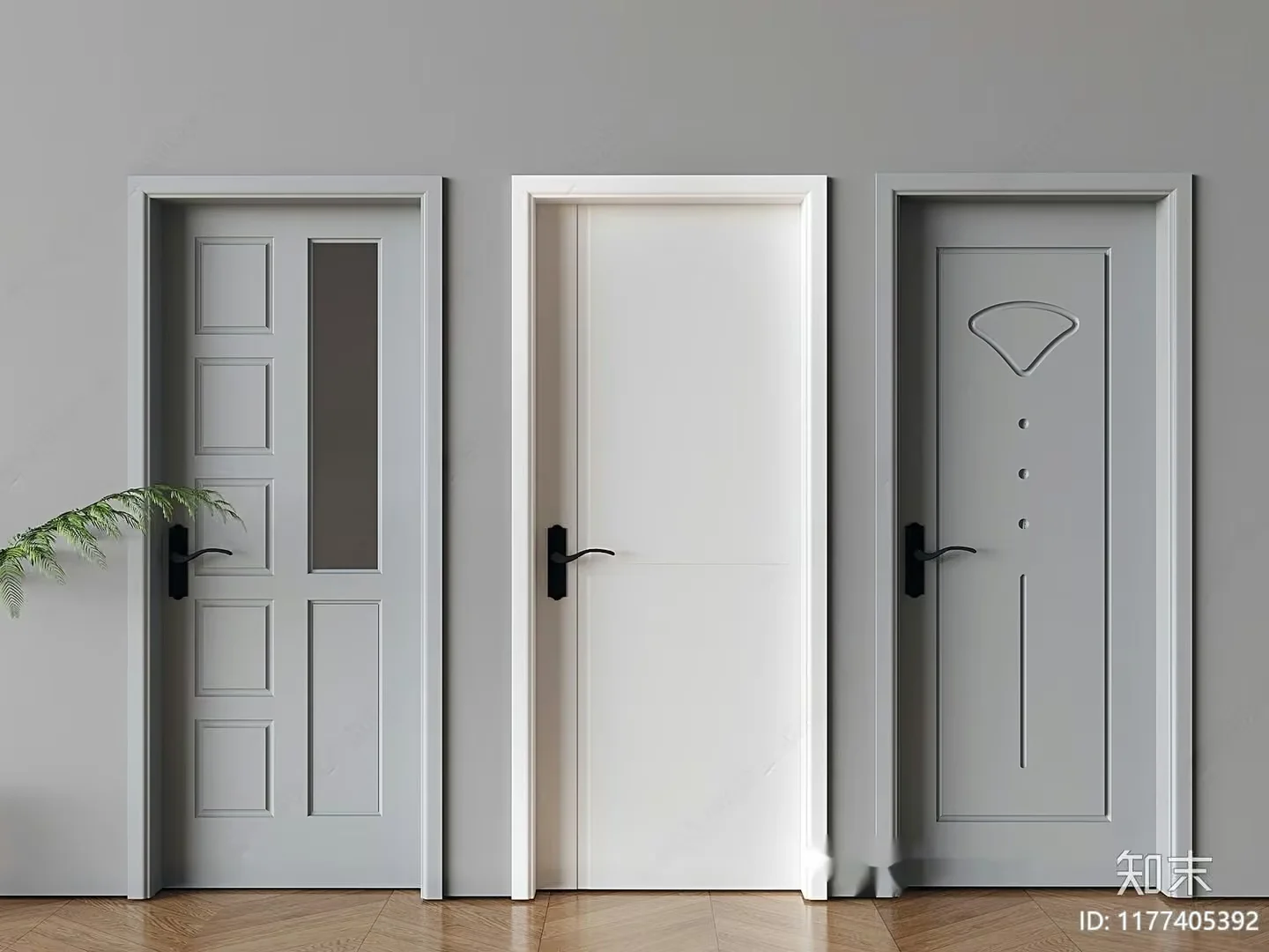 Modern Interior Doors 3D Model – 19077 – VRAY Render