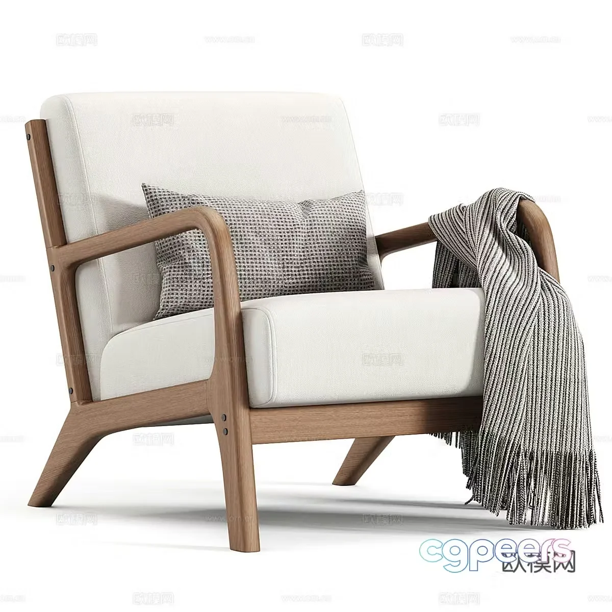 New Chinese style sofa chair leisure chair 3d model