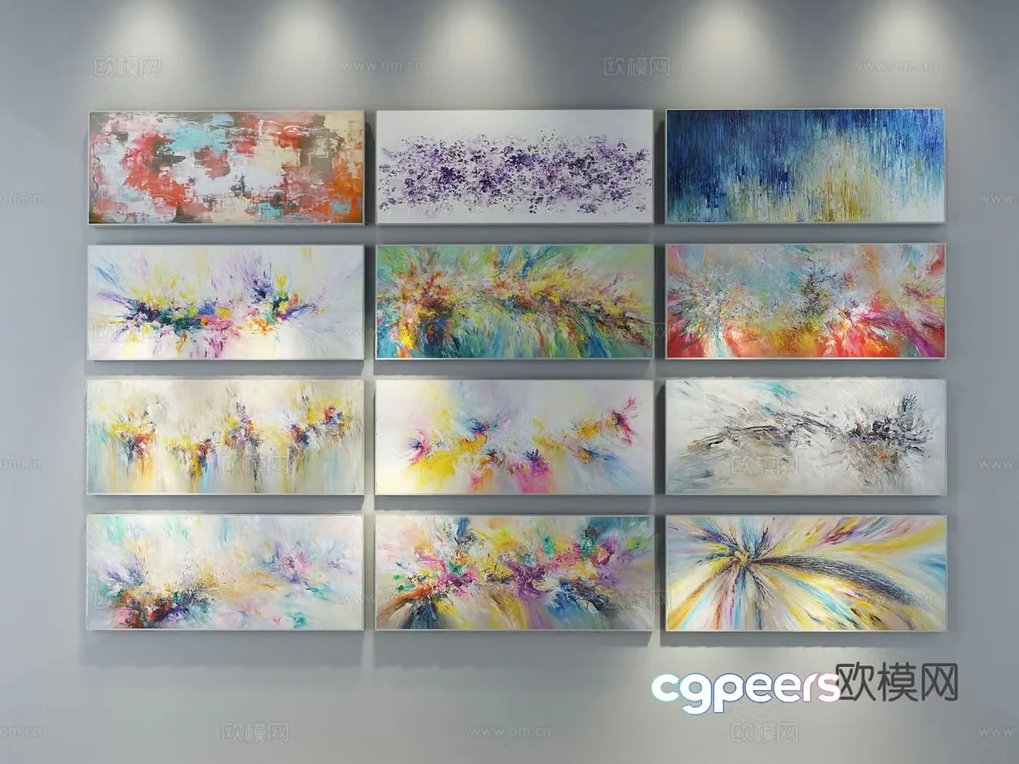 Decorative painting art painting combined hanging painting 3d model
