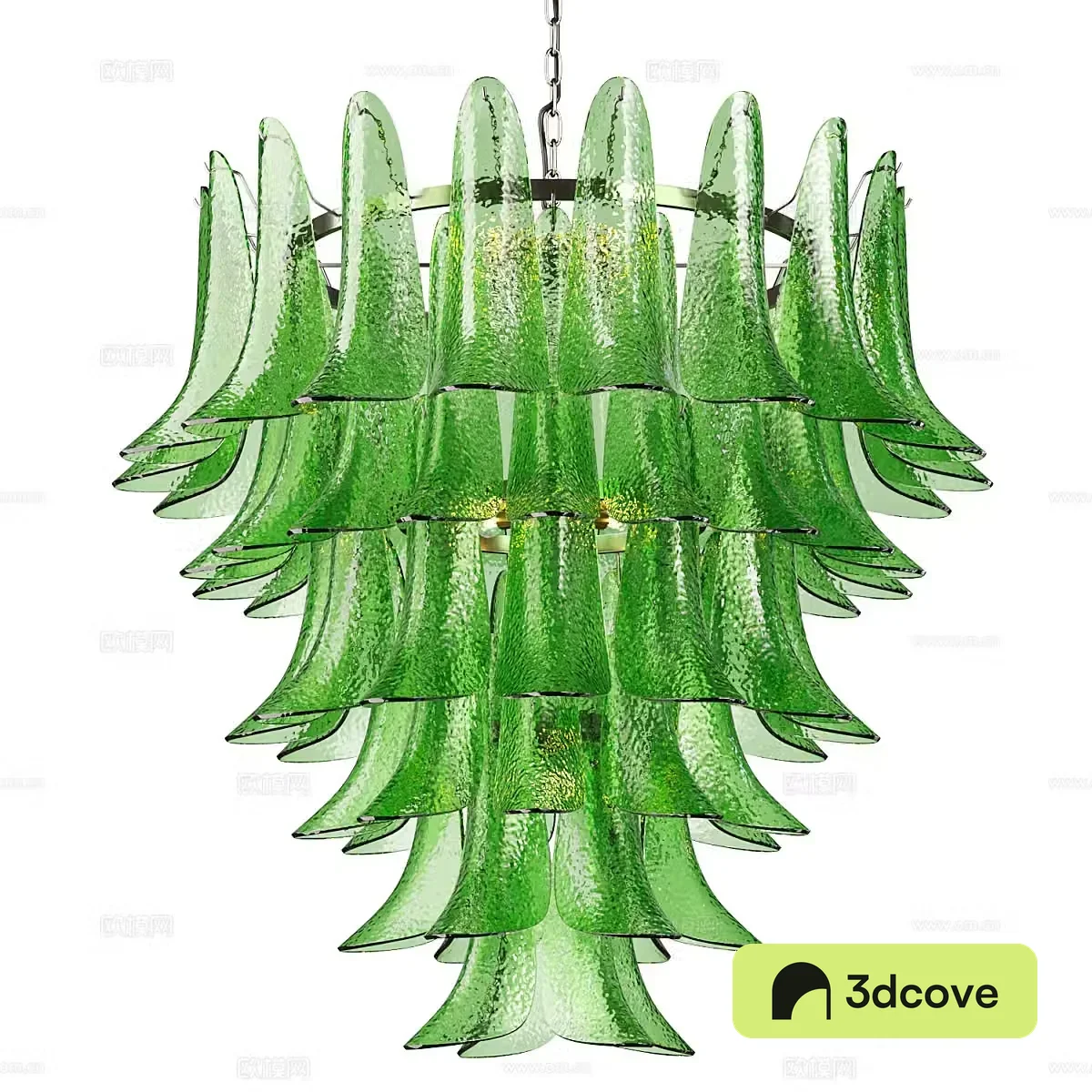 New Chinese style light luxury glass feather chandelier
