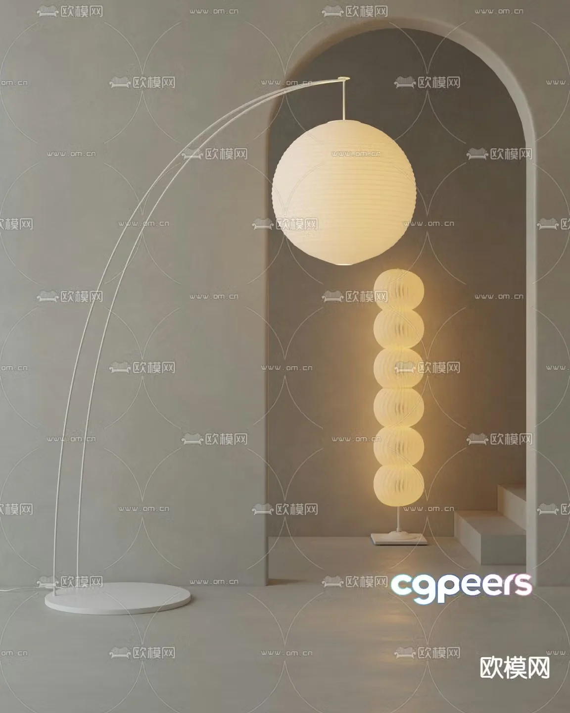 Floor lamp fishing lamp 3d model