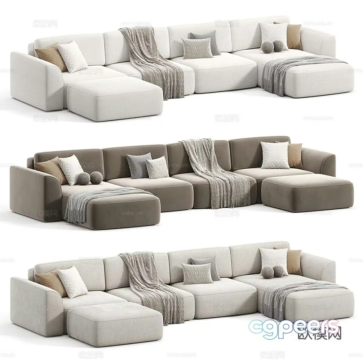 Modern Italian KING SE Chenille sofa 3d model