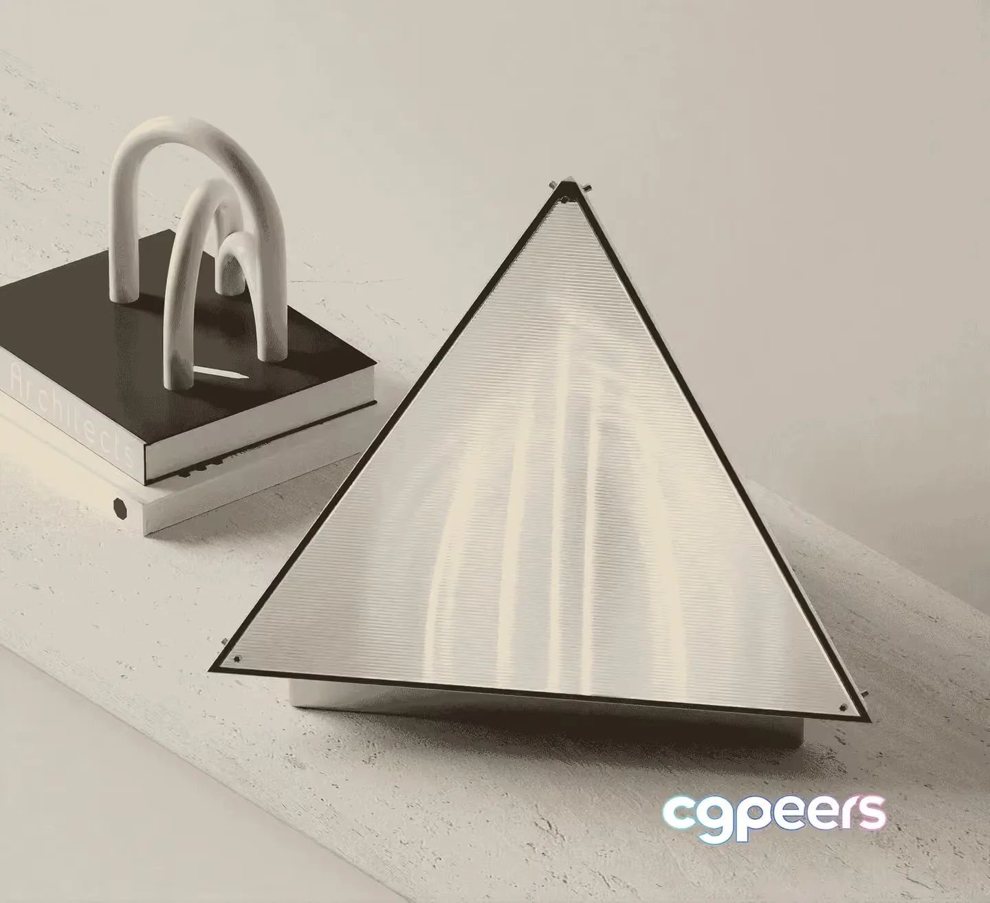 Modern White Triangle 3D Model – 18477 – VRAY Render