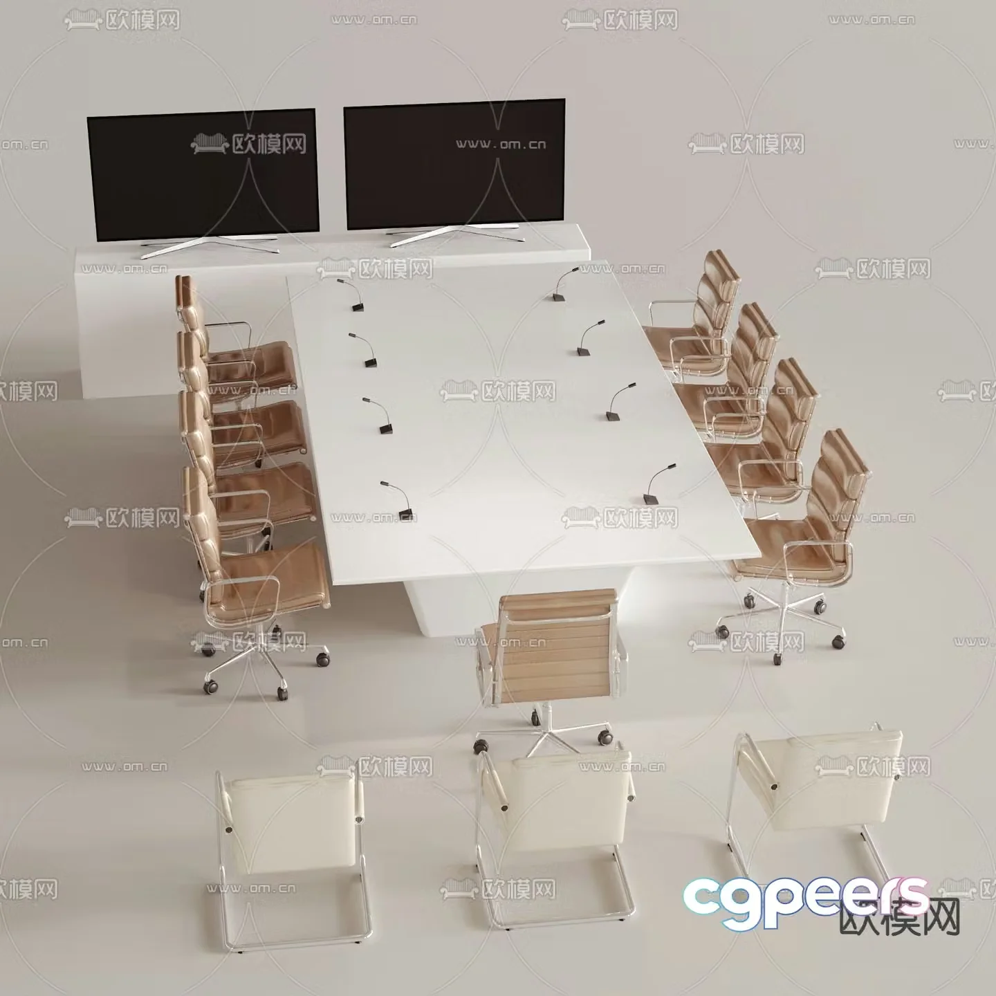 Conference tables and chairs 3d model