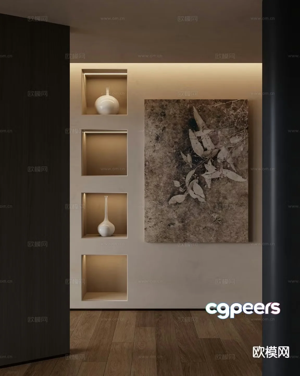 Wabi-sabi hanging painting texture painting decorative painting 3D model
