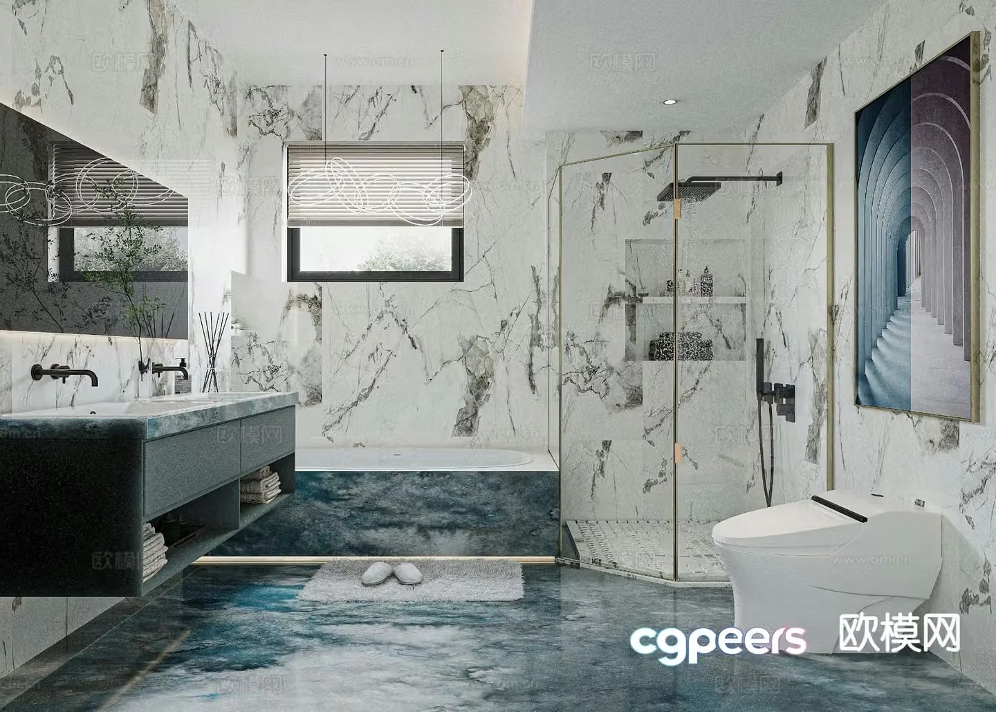 Modern bathroom bathroom 3d model