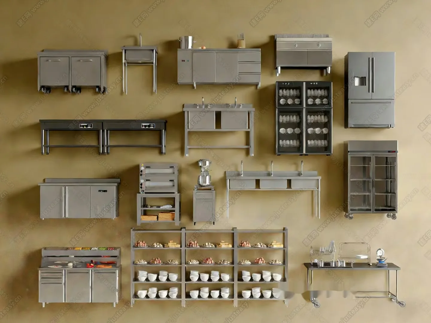 Kitchen Equipment 3D Model – 3408 – VRAY Render