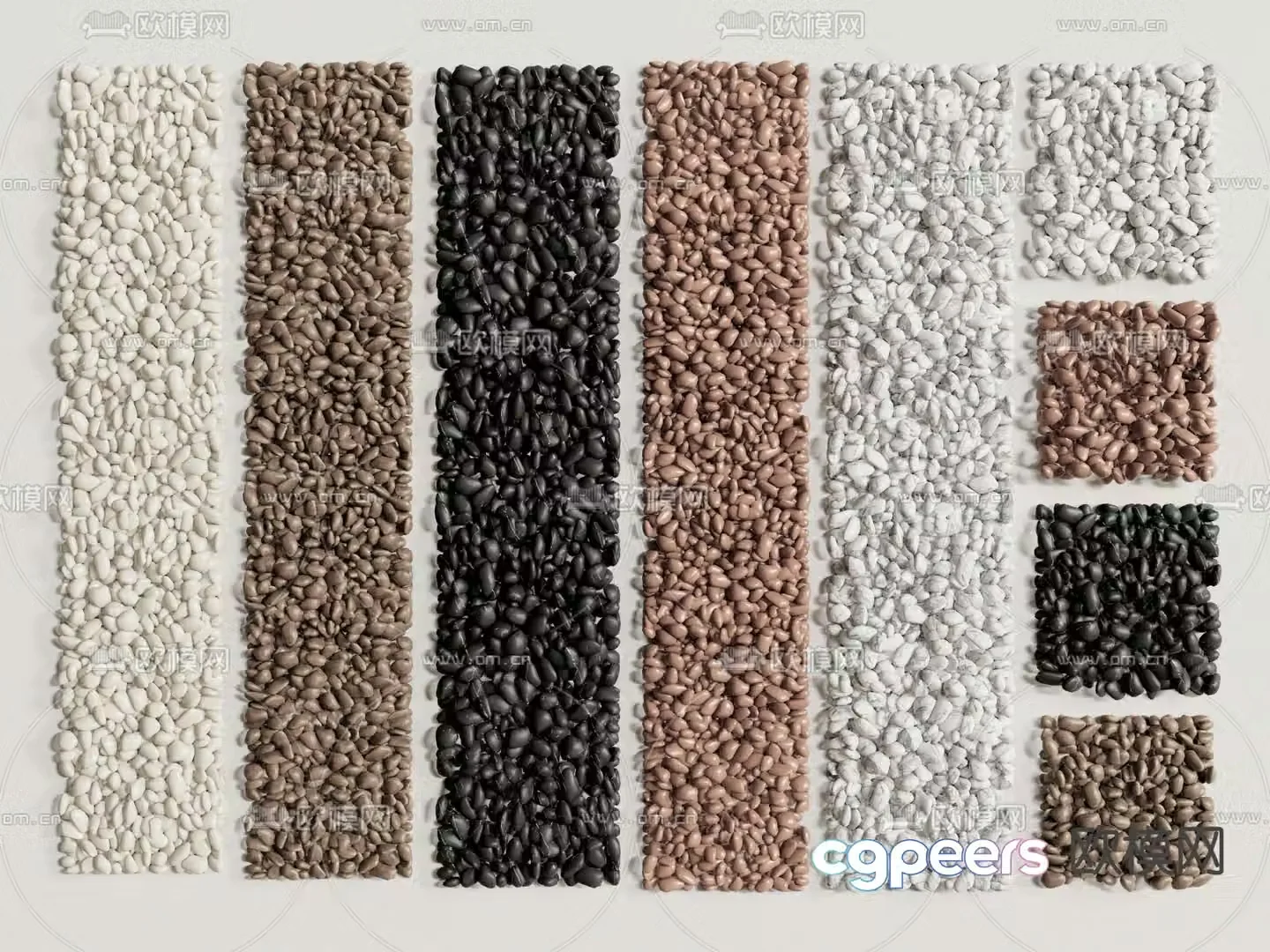 Pebbles gravel 3d model