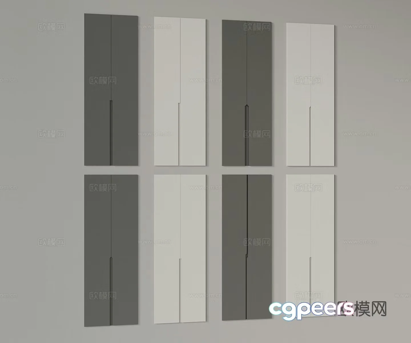 Modern Italian cabinet door long cabinet door 3D model