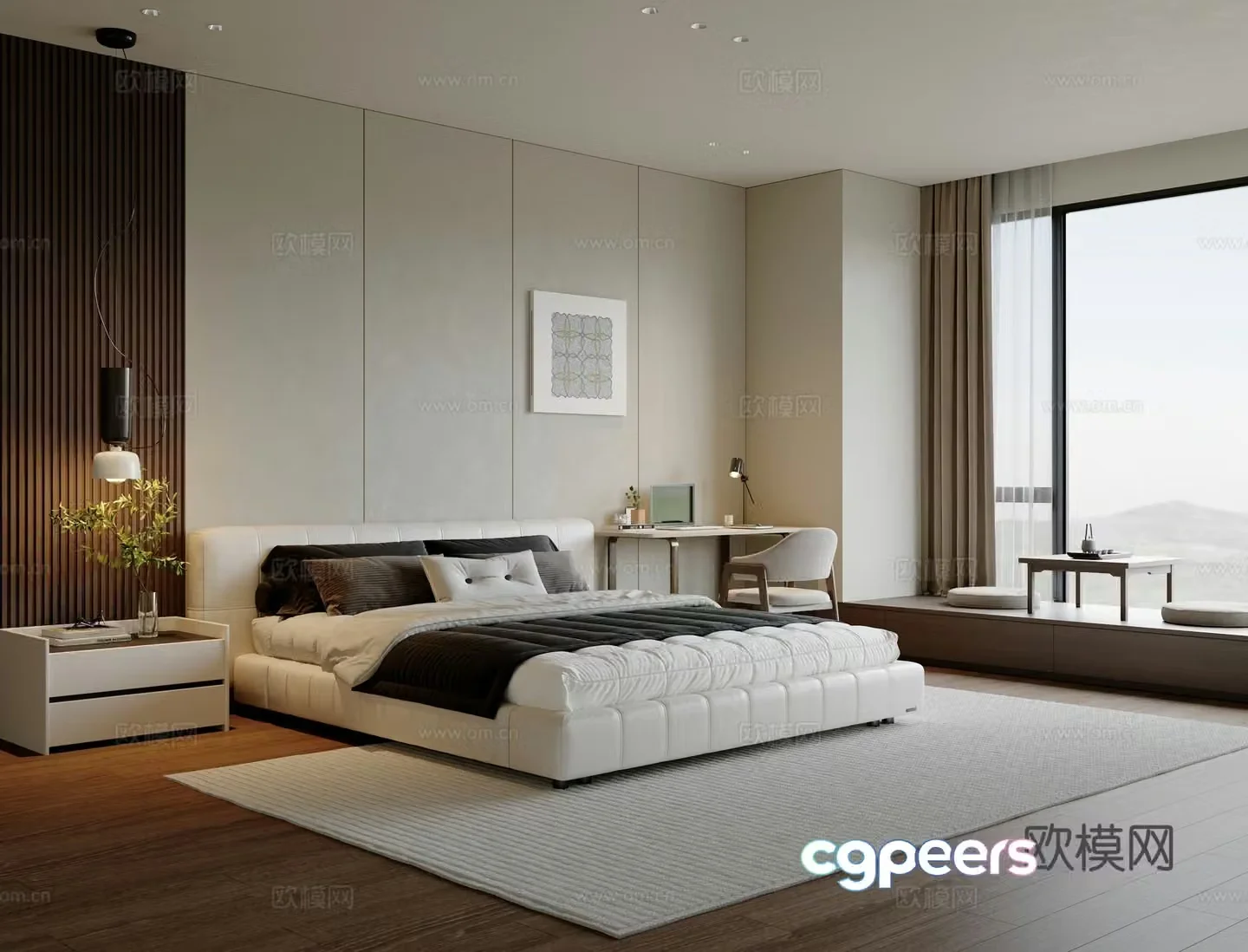 Modern bedroom second bedroom 3d model