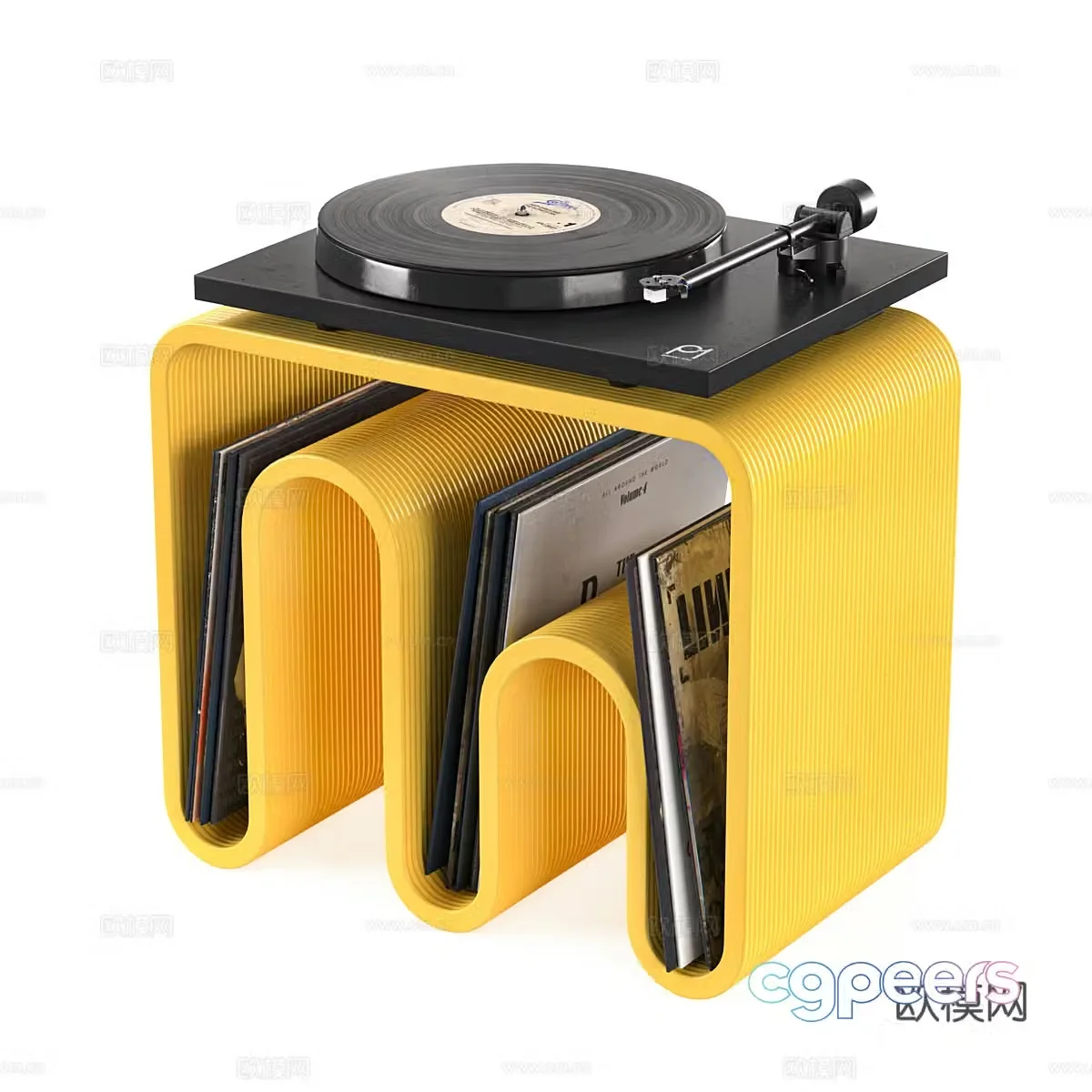 Modern record machine rack 3d model