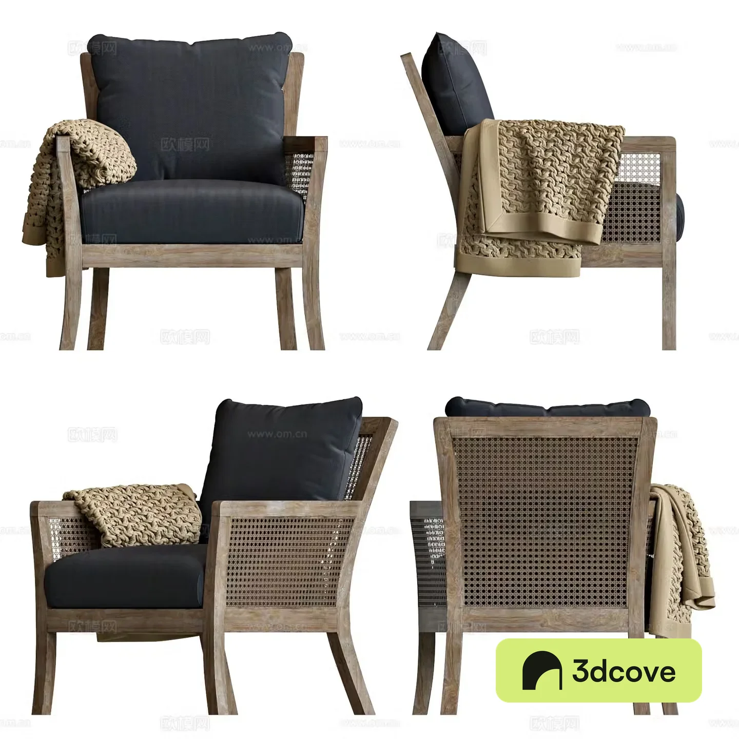 Wasabi style leisure chair Wasabi style leisure chair B&B single chair B&B leisure chair Garden leisure chair 3D model