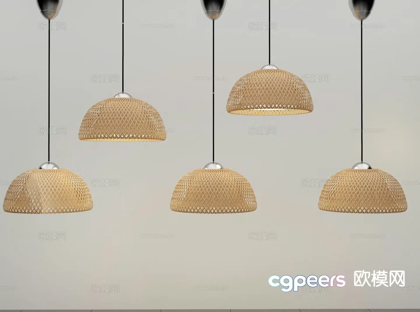 Wabi Sabi small chandelier bedside small chandelier 3d model