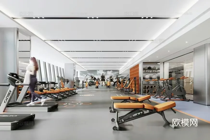 Modern Gym Equipment 3D Model – 8967 – VRAY Render