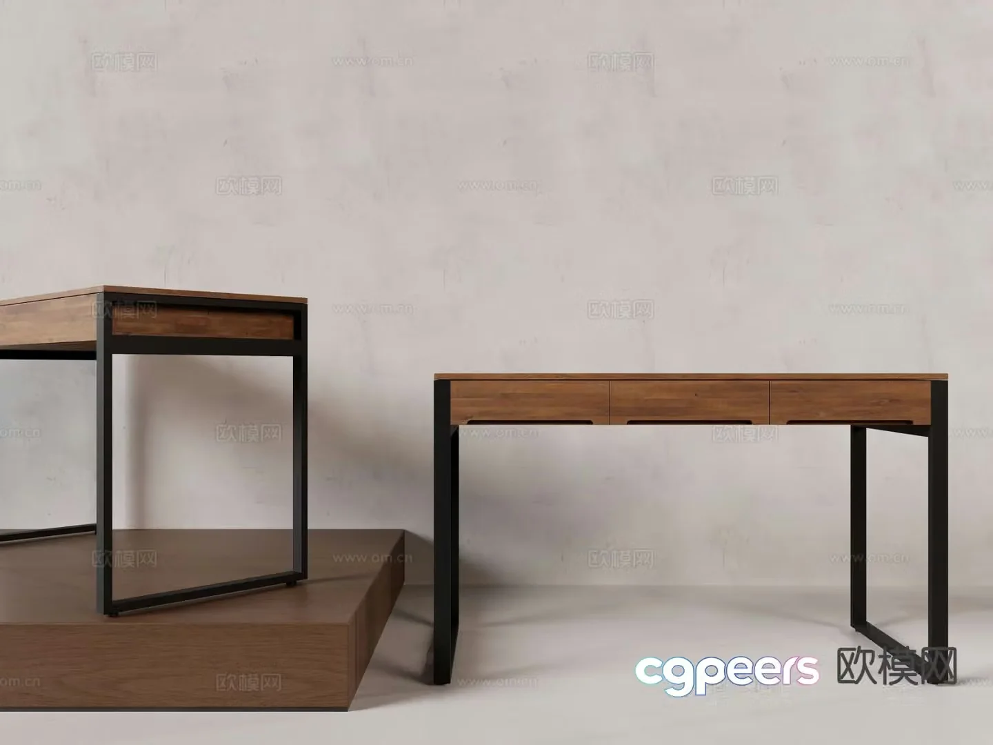 modern desk writing desk 3d model