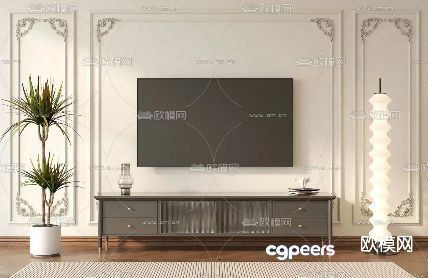 French TV cabinet 3d model