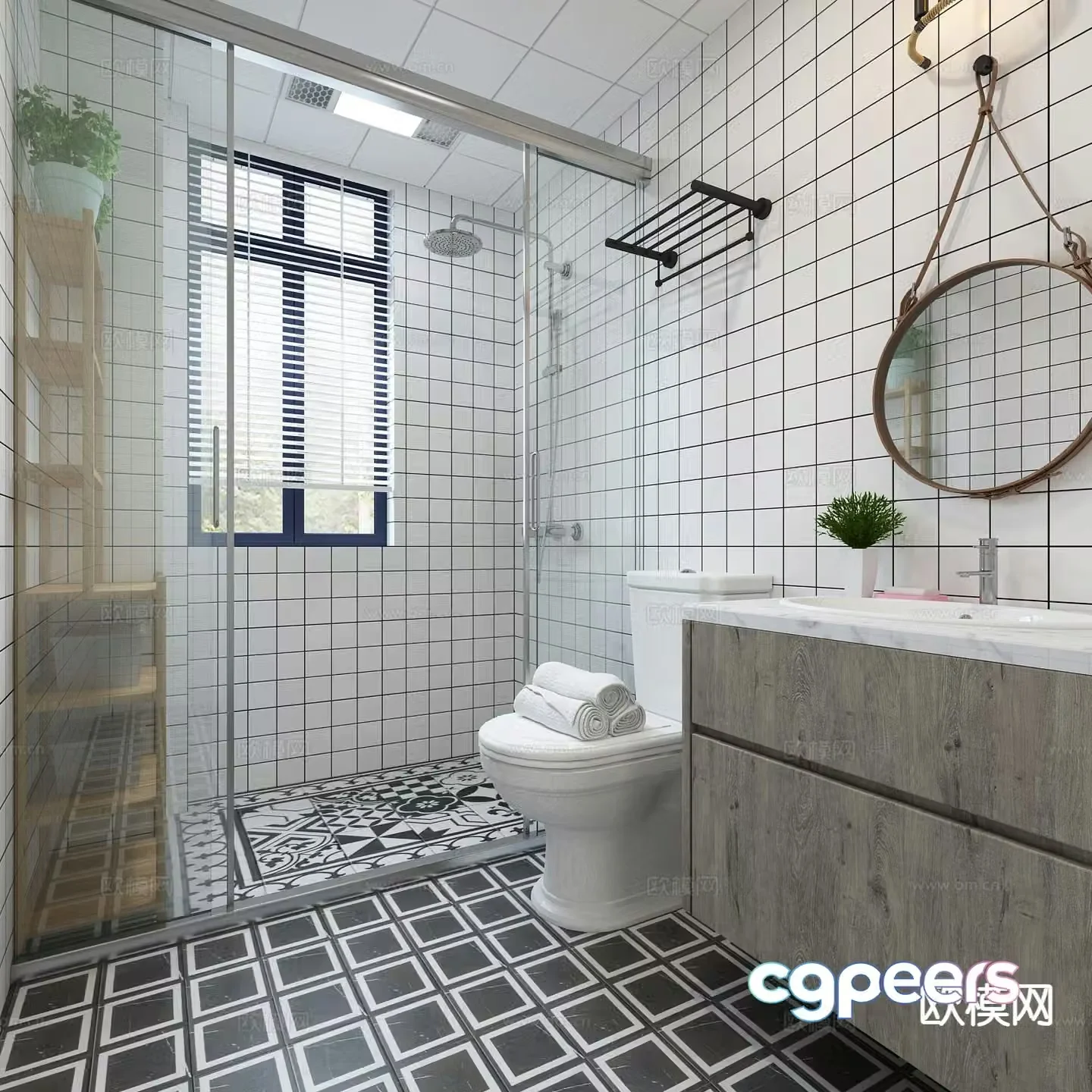 Nordic toilet bathroom toilet 3d model