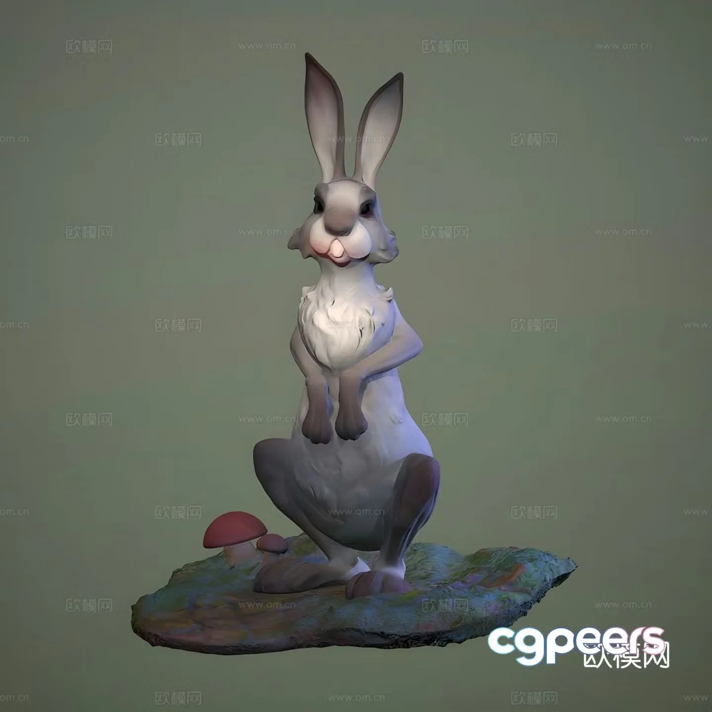 Rabbit sculpture cartoon ornament 3d model