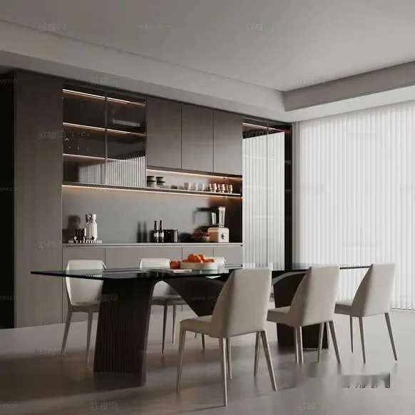 Modern Dining Room 3D Model – 11423 – VRAY Render