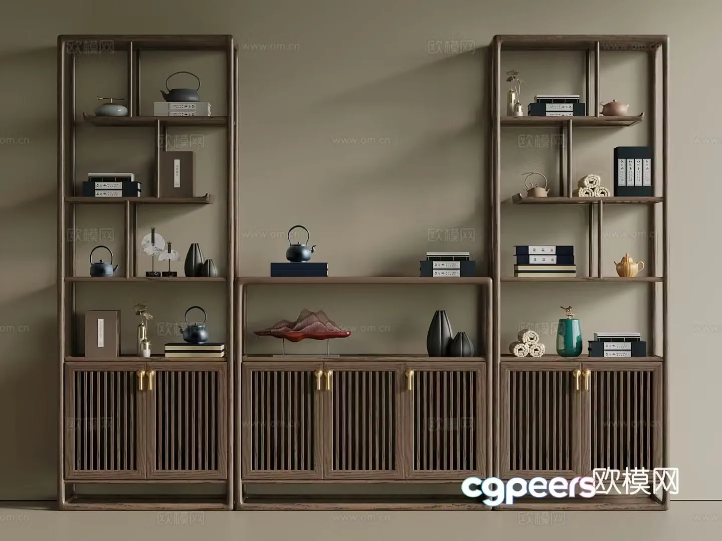 New Chinese style Chinese style Bo Ancient Shelf Bo Ancient Shelf Tea Cabinet Low Cabinet Side Cabinet 3D Model