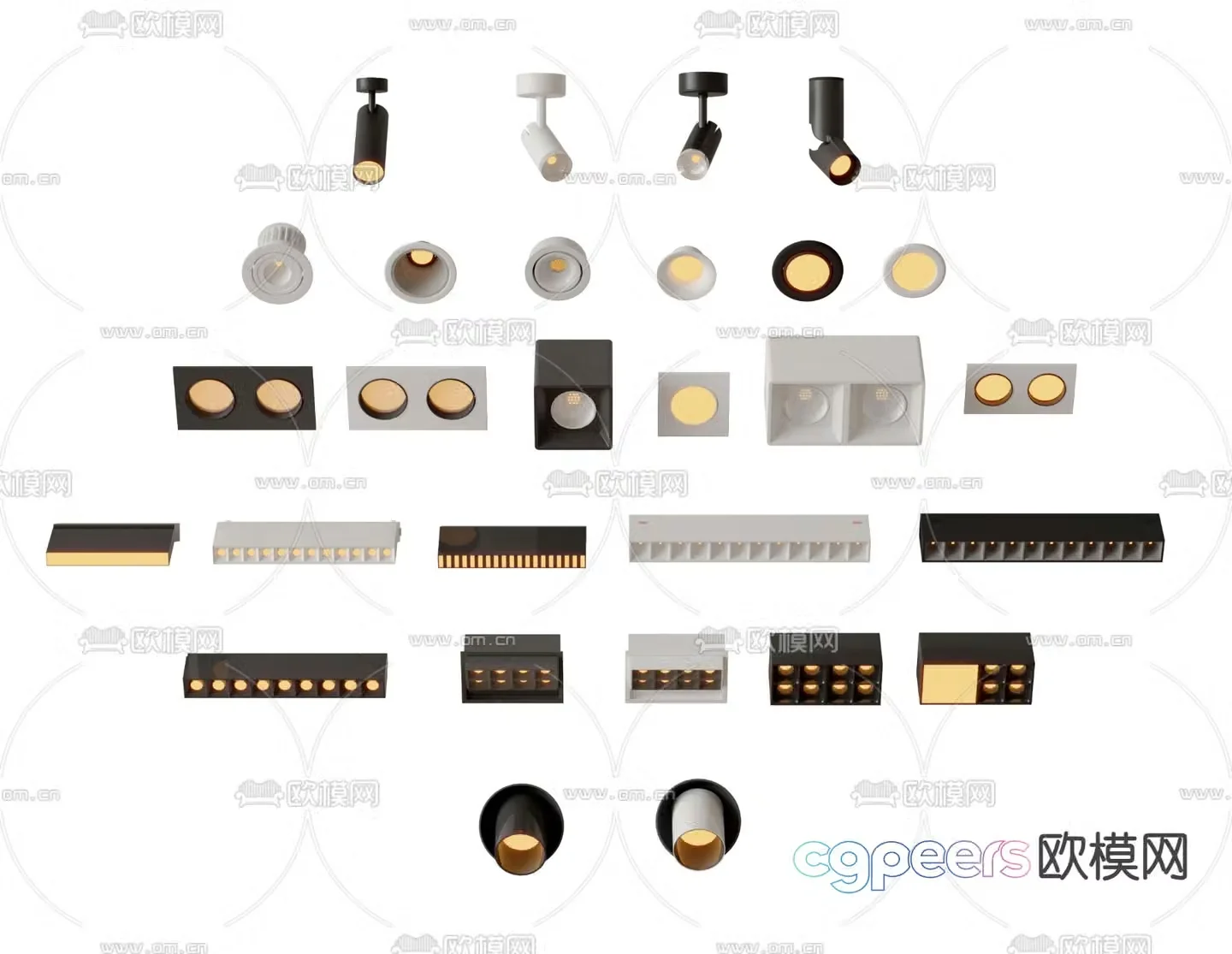 Magnetic lamp downlight spotlight bold lamp 3d model
