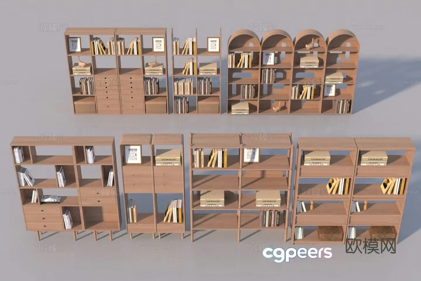 Modern bookshelf Bookcase shelf 3D model